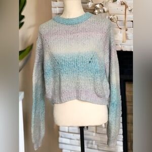 Wild Fable Candy Colored Crop Top Sweater Size M